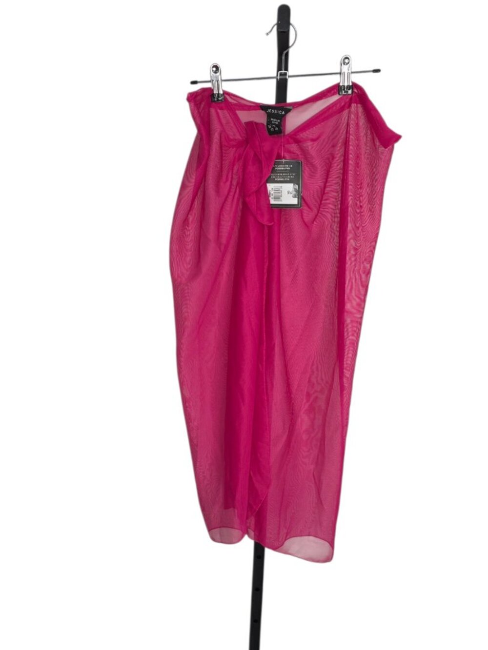Jessica Sheer Sarong Cover Up Tie Waist Skirt, Pink, Size 12-16
